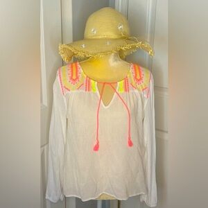Decree Long Sleeve V Neck w/ Neon Accents